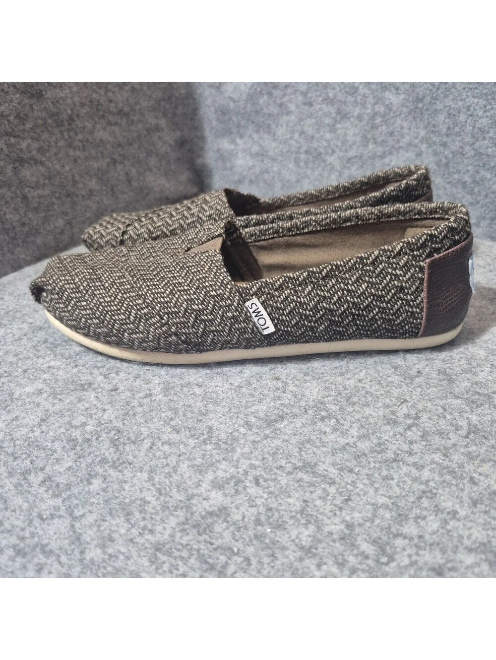 Toms Tweed Shoes Women's Size 7.5 Brown Herringbone